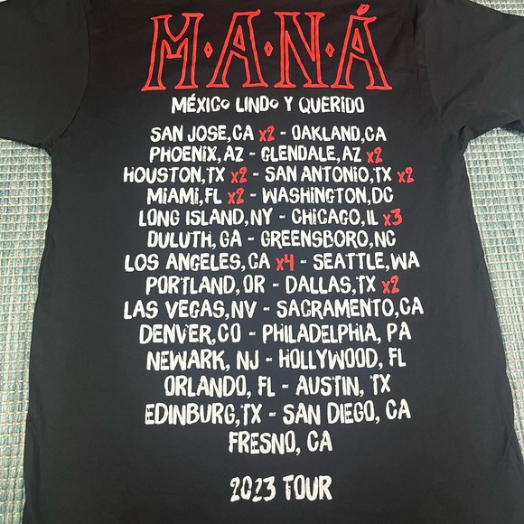 MANA Mexico Lindo y Querido 2023 Tour Black Shirt Sz S - Picture 4 of 6